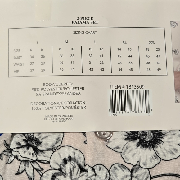 Flora Nikrooz Black Floral Pajama Set - Picture 10 of 13